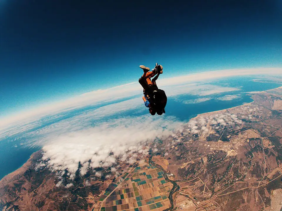 Man jumping out of plane